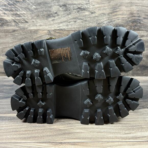 NIB Steve Madden Matriarch Leather Mixed Media Ankle Combat Boots Olive Multi 8M - Picture 7 of 10